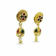 22ct indian gold earrings for sale  LONDON