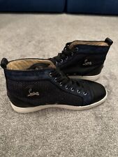 Christian Louboutin Blue Suede Trim Woven Hi Top Sneakers - Authentic - Men’s, used for sale  Shipping to South Africa