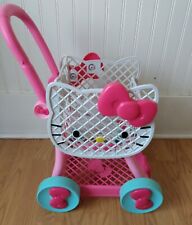 Hello Kitty Push Shopping Cart Pretend Play Kids Buggy Basket 20", used for sale  Shipping to South Africa