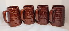 Vintage Marcrest Brown Pottery Daisy Dot Mug Steins Lot Of 4 USA, used for sale  Shipping to South Africa