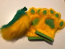 Fursuit Mini Partial Green and Gold Paws and Nub Tail (15) for sale  Shipping to South Africa