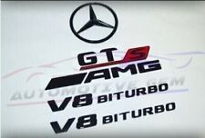 Combo emblema estrela preto brilhante GTS AMG V8 BITURBO para Mercedes C190 R190, usado comprar usado  Enviando para Brazil