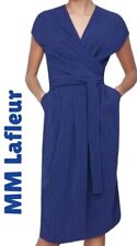 MM Lafleur Womens Noel 1.0 Navy With Faded White Strip Wrap Belt  Dress Sz 8 for sale  Shipping to South Africa
