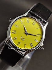 Used, Tank Slim Quartz Yellow New Battery Roman Numerals Japanese Man's Wrist Watch for sale  Shipping to South Africa