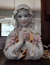 Luz nocturna de porcelana de oración de Santa Madre María  segunda mano  Embacar hacia Mexico