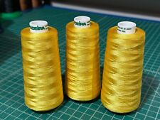 Quantidade 3 carretéis Madeira 100% rayon 40 5000m cor 1083 amarelo brilhante levemente usados, usado comprar usado  Enviando para Brazil