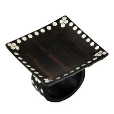 Artisan Crafted Sterling Silver and Ebony Wood Concave Square Ring, SIZE 7, used for sale  Shipping to South Africa