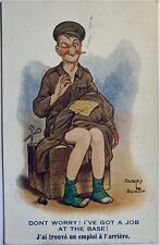 Used, WW1 POSTCARD - Dudley Buxton - "Don't worry! I've got a job at the Base!"  for sale  BATH