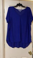 Nygard Women's Short Sleeve V-Neck Royal Blue Stretch Blouse Size 2X for sale  Shipping to South Africa