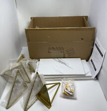 AMADA HOMEFURNISHING Floating Shelves White Marble with Gold Brackets Set... for sale  Weaverville