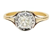 Victorian Old Mine Cut Diamond 14K Yellow Gold Silver Antique Engagement Ring for sale  Shipping to South Africa