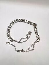Vintage Silver Plated Women’s Men's Jewelry Necklace Bracelet Unisex Gift 45cm, used for sale  Shipping to South Africa