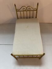 Dollhouse Miniatures 1:12 Twin Sized Brass Bed With Original Mattress for sale  Shipping to South Africa