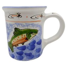 Caneca de café pesca pintada à mão - 16 oz grandes iscas náuticas para peixes truta arco-íris comprar usado  Enviando para Brazil