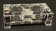 24% Lead Crystal Domino Tea Light Holder Germany 5 x 3" Paper Weight Clear  for sale  Princeton