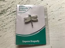 RSPB interest EMPEROR DRAGONFLY Odonata British Card. Enamel Pin Badge for sale  Shipping to South Africa