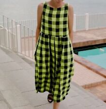 Toast  Linen Check Dress Gingham Black Lime  Pockets  X Large 18 20 NEW Rp£175 for sale  Shipping to South Africa