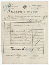 Usado, Monopoli Itália, Old Ephemera, Prefeito para Cônsul da Itália em Constantinopla, 1902 comprar usado  Enviando para Brazil