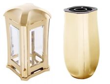 Zestaw ozdób nagrobnych "Venezia" złoty kolor lampa nagrobna + wazon nagrobny latarnia nagrobna + wazon cmentarny na sprzedaż  Wysyłka do Poland