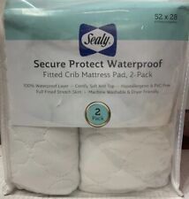 Sealy: almohadilla de colchón para cuna impermeable Secure Protect *paquete de 2* (52x28) 🙂️ segunda mano  Embacar hacia Argentina