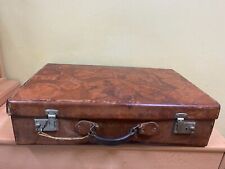 Vintage leather suitcase with a key made in Czechoslovakia, used for sale  Shipping to South Africa