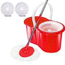 360° FLOOR MAGIC SPIN MOP BUCKET SET MICROFIBER ROTATING DRY HEADS WITH 2 HEADS for sale  Shipping to South Africa