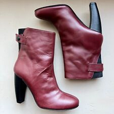 Botas de tornozelo femininas Tibi de couro vermelho salto deslizante moda UE 36,5 EUA 6 comprar usado  Enviando para Brazil