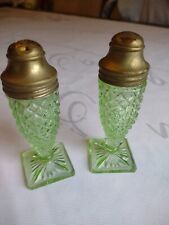 Shakers de sal e pimenta estilo vidro verde depressão corte vidro comprar usado  Enviando para Brazil