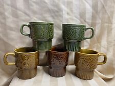 Brown floral mugs for sale  Saint Clair
