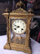 "Antiguo Raro Ornamentado Bronce Dorado Reloj Ansonia Co. 14" segunda mano  Embacar hacia Argentina