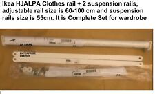 Ikea HJALPA Clothes rail + 2 suspension rails, adjustable/white 60-100x55 cm till salu  Toimitus osoitteeseen Sweden