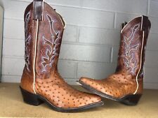 Justin Womens Full Quill Ostrich Boots Pointed Toe Conjac In Color Stiching 7.5B for sale  Shipping to South Africa
