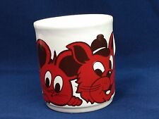 Mesa Cartwrights dibujos animados rojos 2 gatos 1 taza café té cerámica Inglaterra segunda mano  Embacar hacia Argentina