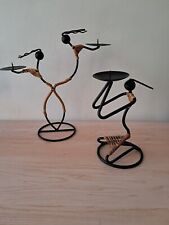 Pair of Laurids Lonborg Style Wire Figure Dancing Candle Holders 10" Tall for sale  Shipping to South Africa