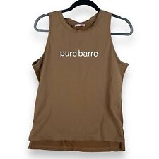 Regata Pure Barre Studio grande bege bronzeado logotipo sem mangas roupa ativa comprar usado  Enviando para Brazil