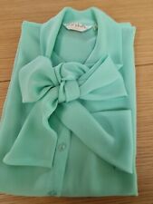 blue pussy bow blouse for sale  HUDDERSFIELD