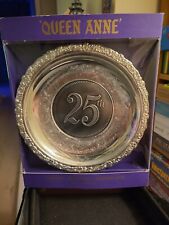 Vintage Queen Anne Silver Plated Tableware 25th Anniversary Plaque Boxed, used for sale  Shipping to South Africa