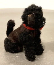 RARO Vintage Pele Real Alemanha Ocidental Poodle Preto Casa de Bonecas para Cachorro Miniatura 2,5”, usado comprar usado  Enviando para Brazil