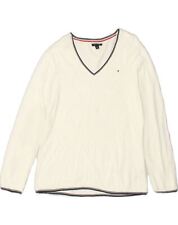 Suéter feminino Tommy Hilfiger slim fit gola V XL branco AK08 comprar usado  Enviando para Brazil