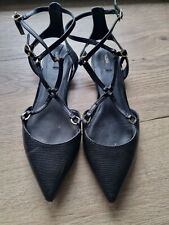 ALDO Black Leather Shoes Gloss Detail To Heel Size 5  for sale  Shipping to South Africa