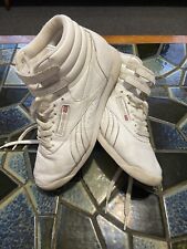 REEBOK CLASSIC Freestyle Hi Top Shoes Gold Inner Soles Retro Basketball Boots, used for sale  Shipping to South Africa