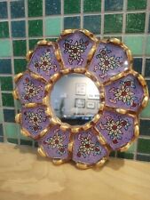 Usado, Espelho peruano Purple Circle 6" feito à mão arte de parede espelho suspenso comprar usado  Enviando para Brazil