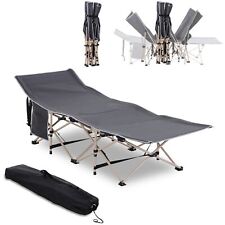 Outsunny Single Portable Outdoor Military Sleeping Bed Camping Cot Grey for sale  Shipping to South Africa