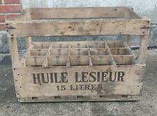 Ancien Casier en bois Bouteilles huile LESIEUR porte bouteilles bois vintage d'occasion  Les Essarts