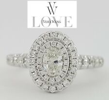 Vera Wang Love 0.75 ct Oval Diamond Double Halo Engagement Ring 14k Rtl $2,500 for sale  Shipping to Canada