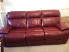 Leather burgandy seater for sale  STOCKPORT