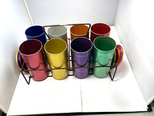 Conjunto vintage de 8 copos de alumínio cores arco-íris tons perma 13 oz. RACK+ comprar usado  Enviando para Brazil