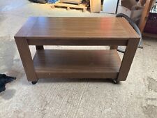 Modern Brown Wood Effect TV Unit Coffee Table with Shelf on Castors for sale  Shipping to South Africa