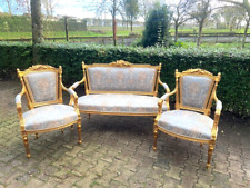 Timeless Elegance: Handcrafted 1940 French Louis XVI Sofa Set with Chairs for sale  Shipping to South Africa