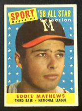 Usado, 1958 Topps Eddie Mathews #480 revista deportiva selección de estrellas segunda mano  Embacar hacia Argentina